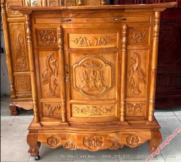 Bàn Thờ Chung Cư Gỗ Hương 1m27 tại Nam Từ Liêm - Bàn thờ Canh Nậu