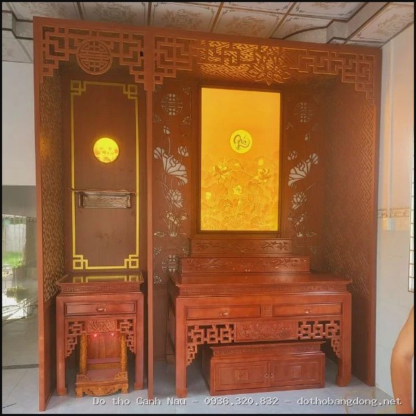 Bàn thờ đứng có tủ GS03 tại Hà Đông - Đồ thờ Sơn Vũ