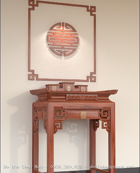 Bàn Thờ Đứng gỗ hương mẫu Ngũ Phúc BTD 04 tại Tây Hồ - Bàn thờ Canh Nậu