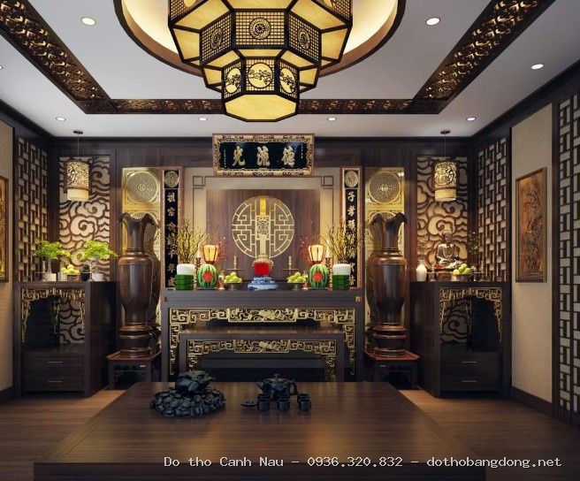 BAN THỜ GIA TIÊN ĐỤC TAY tại Hai Bà Trưng - Bàn thờ Canh Nậu