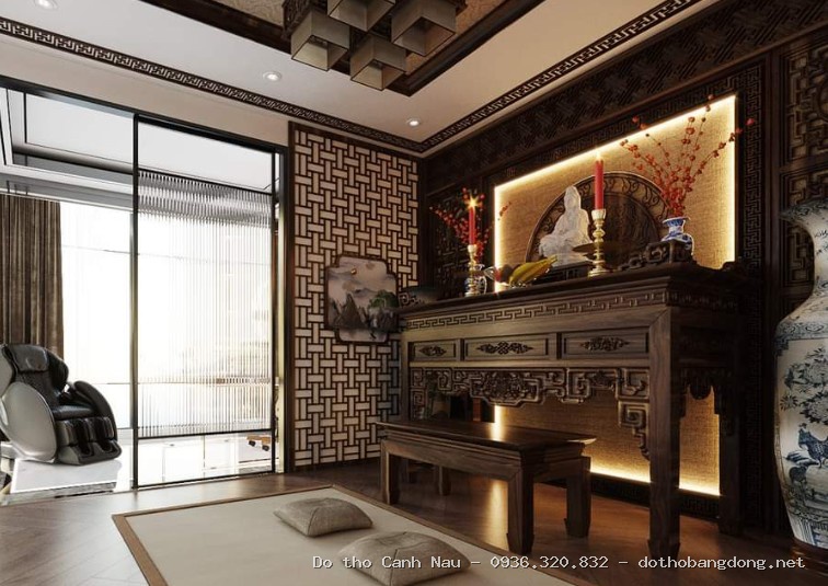 BAN THỜ GIA TIÊN TRƠN DỄ LAU CHÙI ĐẸP tại Thanh Xuân - Bàn thờ Canh Nậu