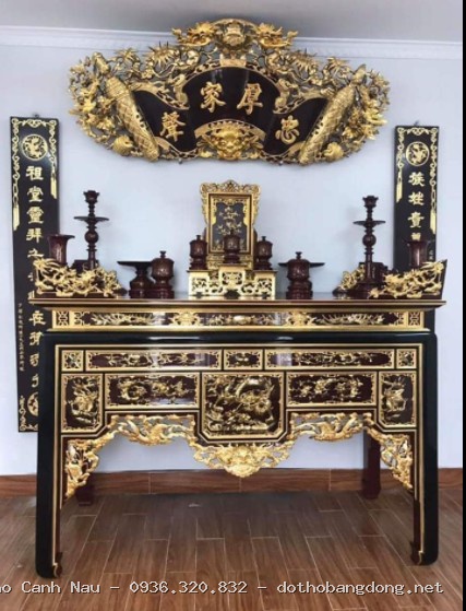 Bàn thờ gỗ tự nhiên nhiều mẫu 2026 BT189 tại Thanh Xuân - Bàn thờ Canh Nậu