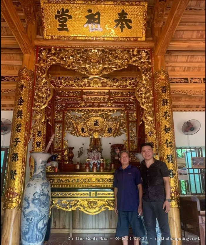 Bàn thờ như ý 1m53 gỗ gõ tại Đống Đa - Đồ thờ Sơn Vũ