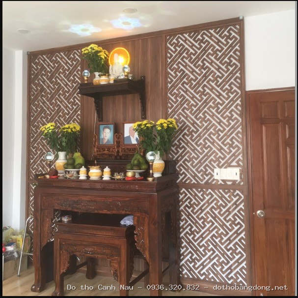 Bàn thờ như ý gỗ hương đá 1m27 tại Tây Hồ - Đồ thờ Sơn Vũ