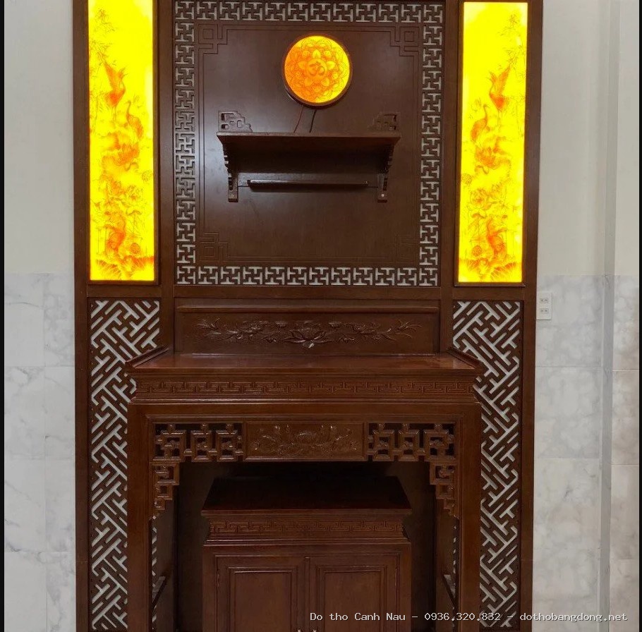 Bộ Bàn Thờ Gỗ Hương Lào Cao Cấp tại Tây Hồ - Đồ thờ Sơn Vũ