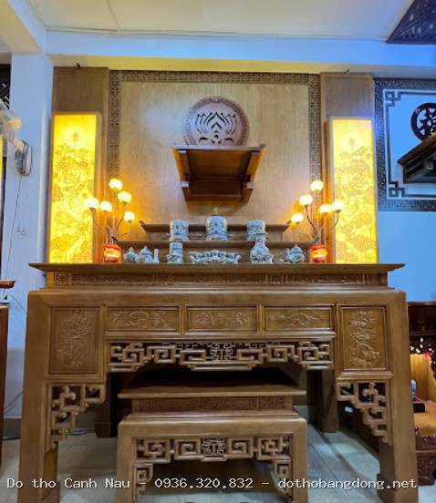 Chuyên thiết kế nội thất phòng thờ miền Bắc tại Đống Đa - Bàn thờ Canh Nậu