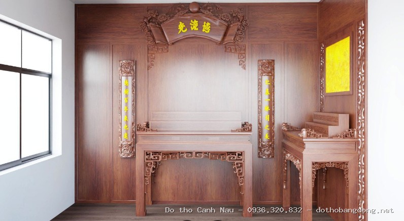 Mẫu phòng thờ cao cấp tại Hà Đông - Bàn thờ Canh Nậu