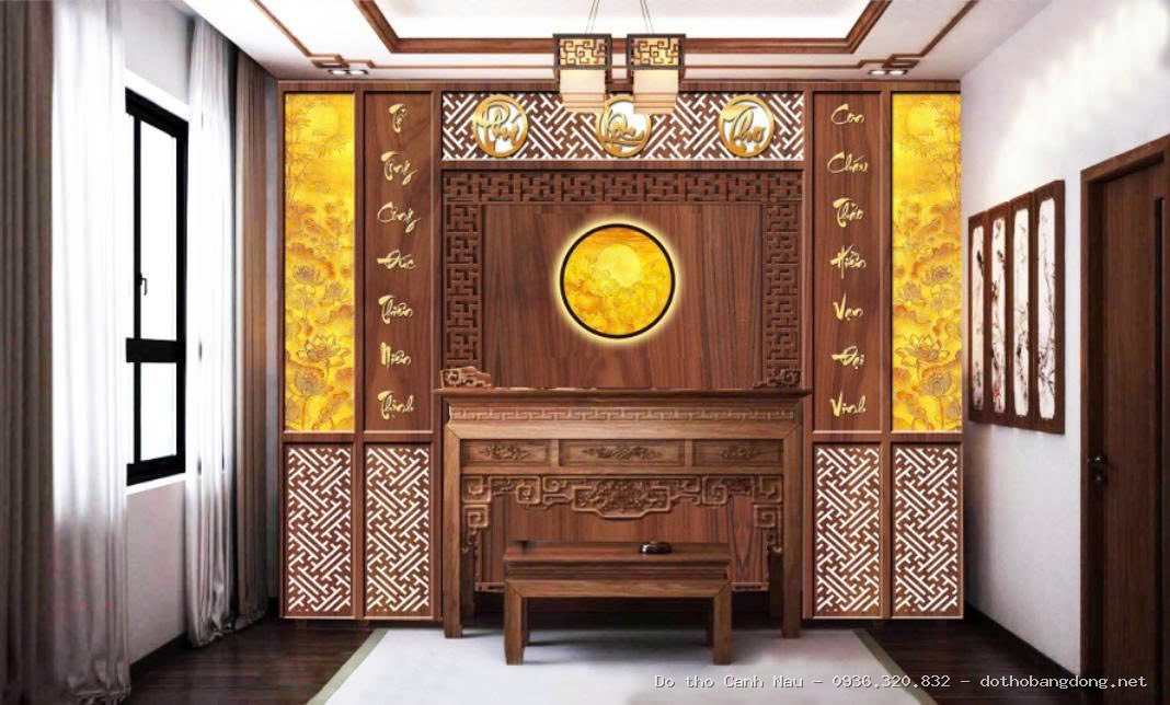 Phòng thờ đẹp hợp phong thủy tại Đống Đa - Đồ thờ Sơn Vũ