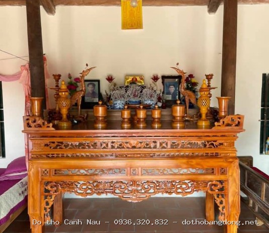 Sập thờ phòng thờ gỗ hương đẹp - PT98 tại Nam Từ Liêm - Bàn thờ Canh Nậu