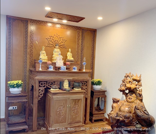 Sập Thờ Sơn Son Thếp Vàng Gỗ Mít ST32 tại Thanh Xuân - Bàn thờ Canh Nậu