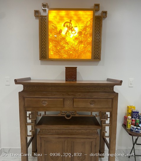 Sập Thờ Tam Cấp Tứ Linh Gỗ Gụ Chân 24 tại Nam Từ Liêm - Bàn thờ Canh Nậu