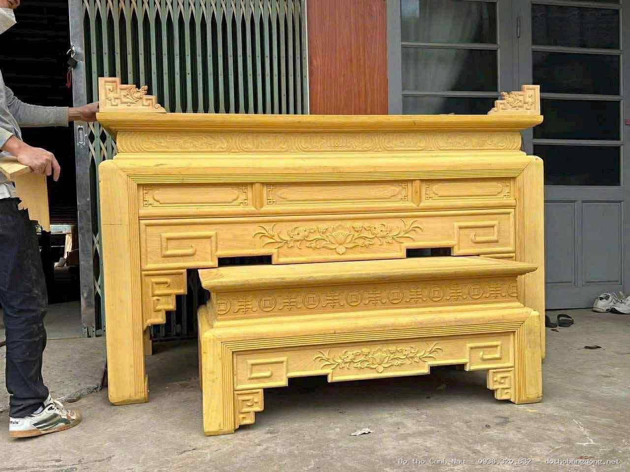 Thiết kế phòng thờ đẹp HT-1271 tại Hoàng Mai - Đồ thờ Sơn Vũ