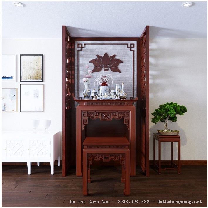 Thiết Kế Phòng thờ đồng kỵ đẹp tại Hai Bà Trưng - Bàn thờ Canh Nậu