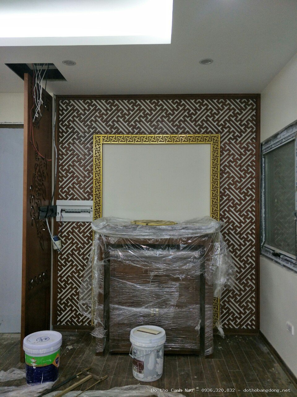 Thiết kế phòng thờ trang trí đẹp tại Cầu Giấy - Đồ thờ Sơn Vũ