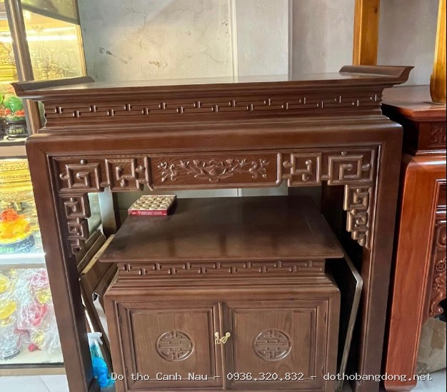 THIẾT KẾ VÁCH ỐP TƯỜNG PHÒNG THỜ BAN THỜ tại Tây Hồ - Bàn thờ Canh Nậu