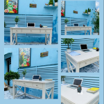 Bàn làm việc 1m4 x 60cm full trắng BLV23
