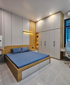 Giường gỗ công nghiệp 1m2 có ngăn kéo GN32